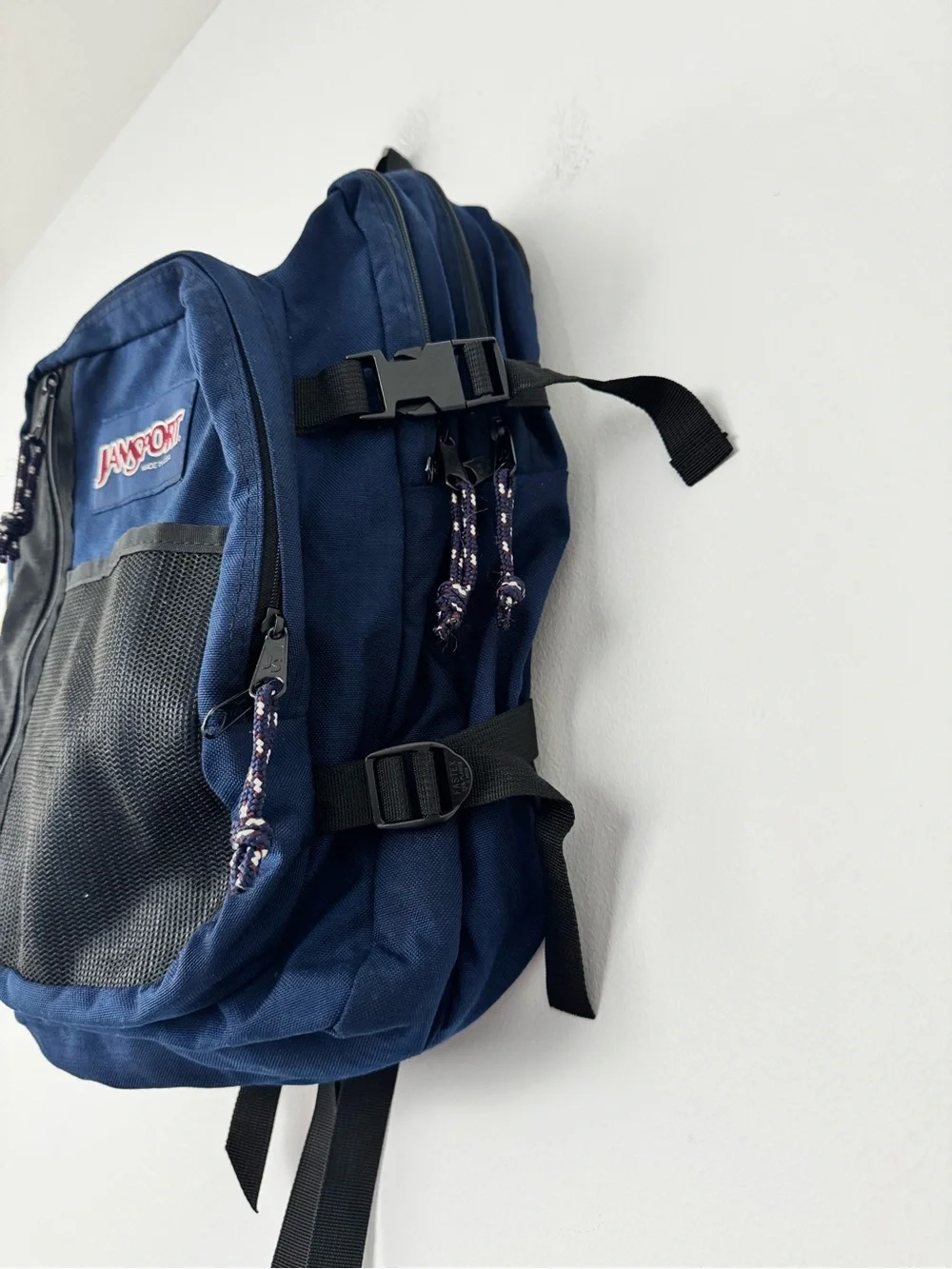 Vintage Jansport Backpack Green Suede Leather Bottom 90s Retro Made in USA